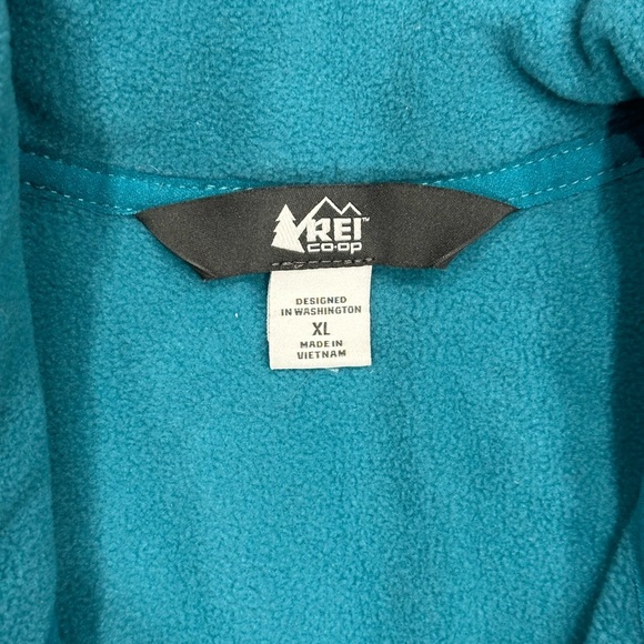 Womens REI Co-op XL 16 - 18 Full Zip Aqua Teal Fleece Shirt Top Long Sleeve Logo - Picture 8 of 9